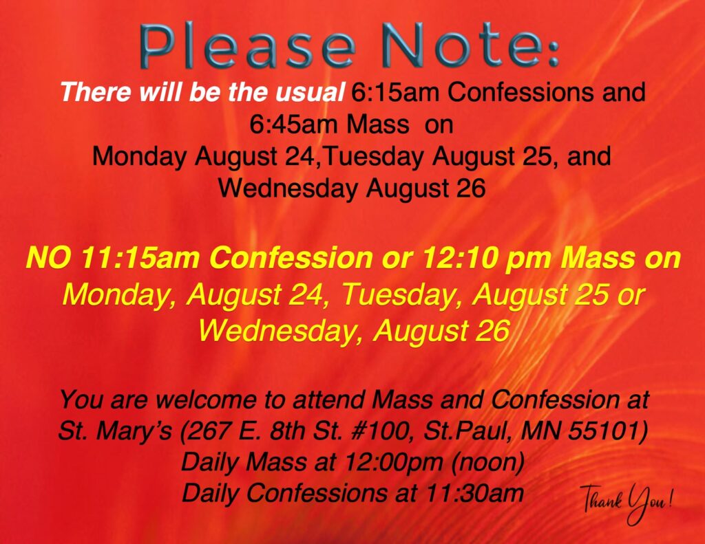 Mass and Confession August